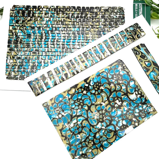 Unbaked Raw Mosaic and Mokume Gane Veneers Set for Jewelry Making