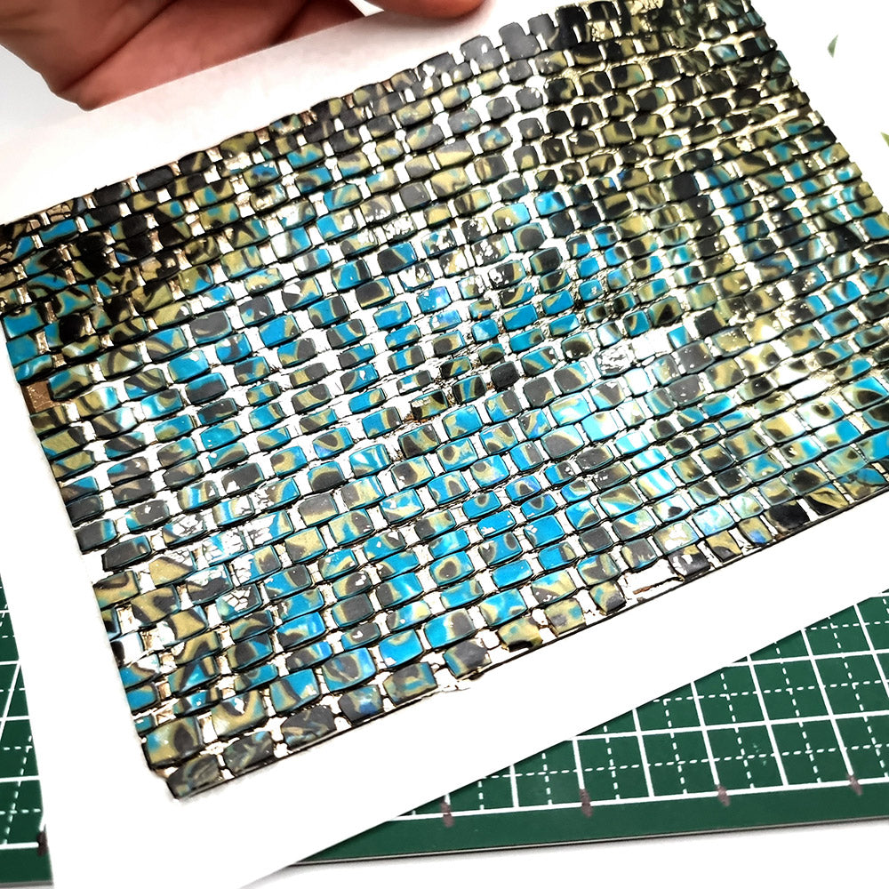 Raw polymer clay veneer sheet, Mosaic and Mokume Gane Veneers Set