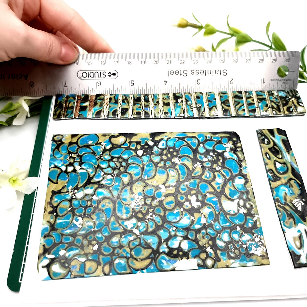 Raw polymer clay veneer sheet, Mosaic and Mokume Gane Veneers Set
