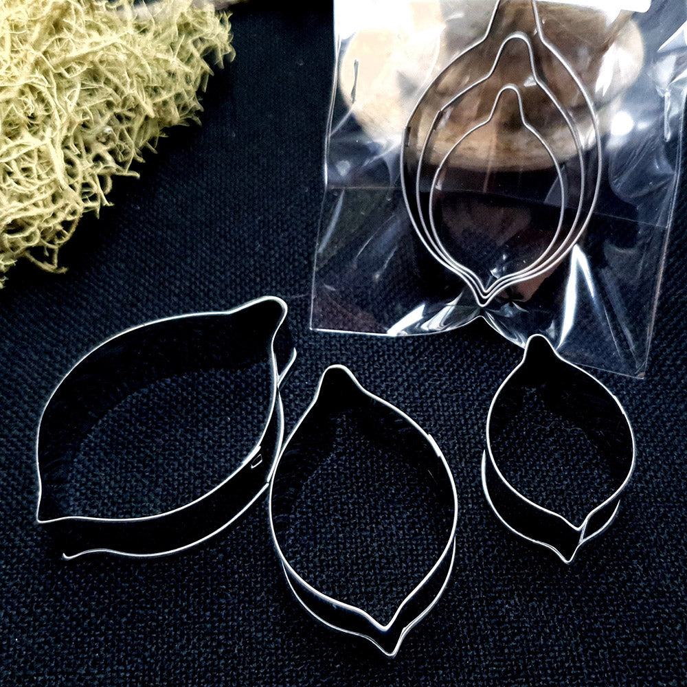Set Of 3 Pcs Stainless Steel Jewelry Petal Shapes Cutters