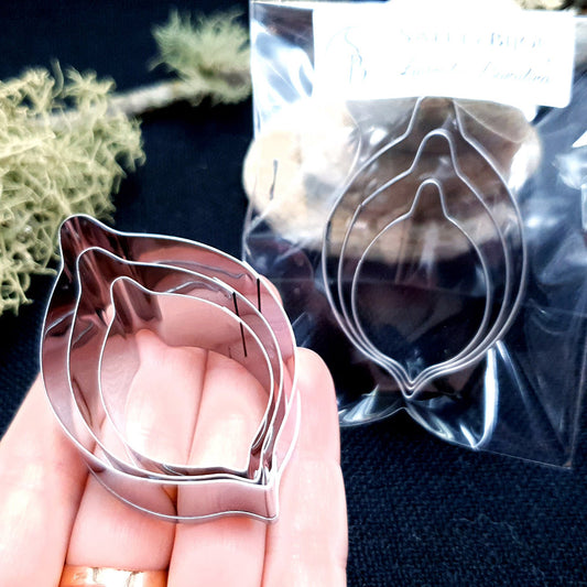 Set Of 3 Pcs Stainless Steel Jewelry Petal Shapes Cutters