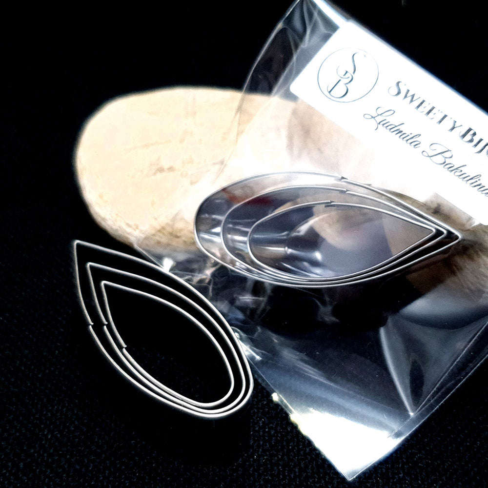 Set Of 3 Pcs Stainless Steel Jewelry Petal Shapes Cutters