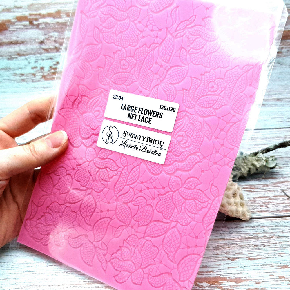 Silicone Texture - “Large Flowers Net Lace”