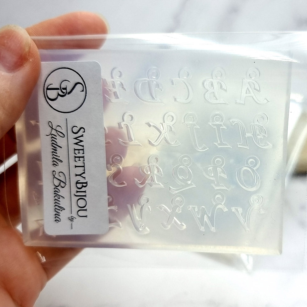 Kit Pendant Alphabet silicone mold for polymer clay