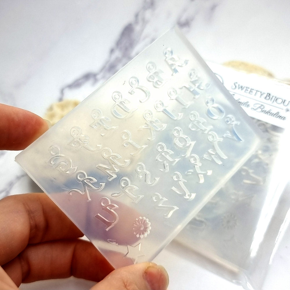 Kit Pendant Alphabet silicone mold for polymer clay