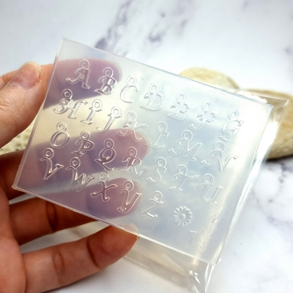 Kit Pendant Alphabet silicone mold for polymer clay