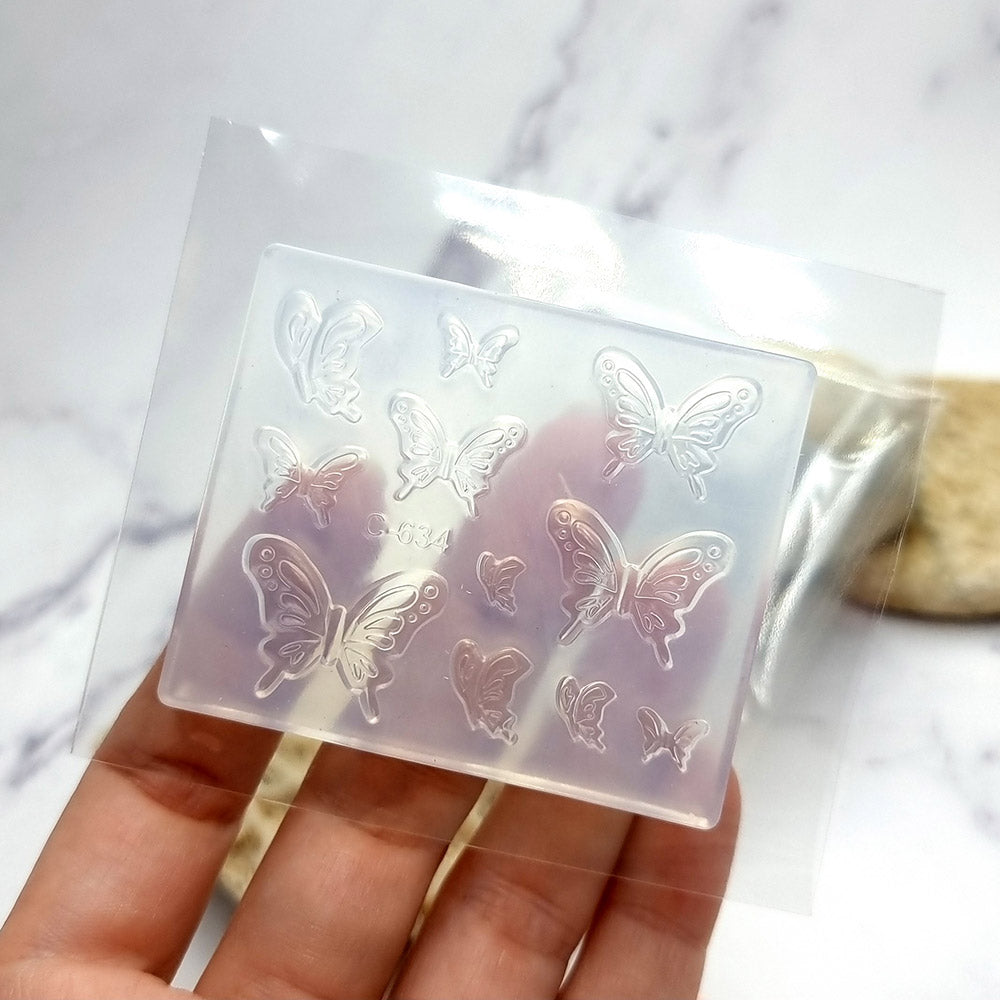 Butterfly silicone mold for polymer clay