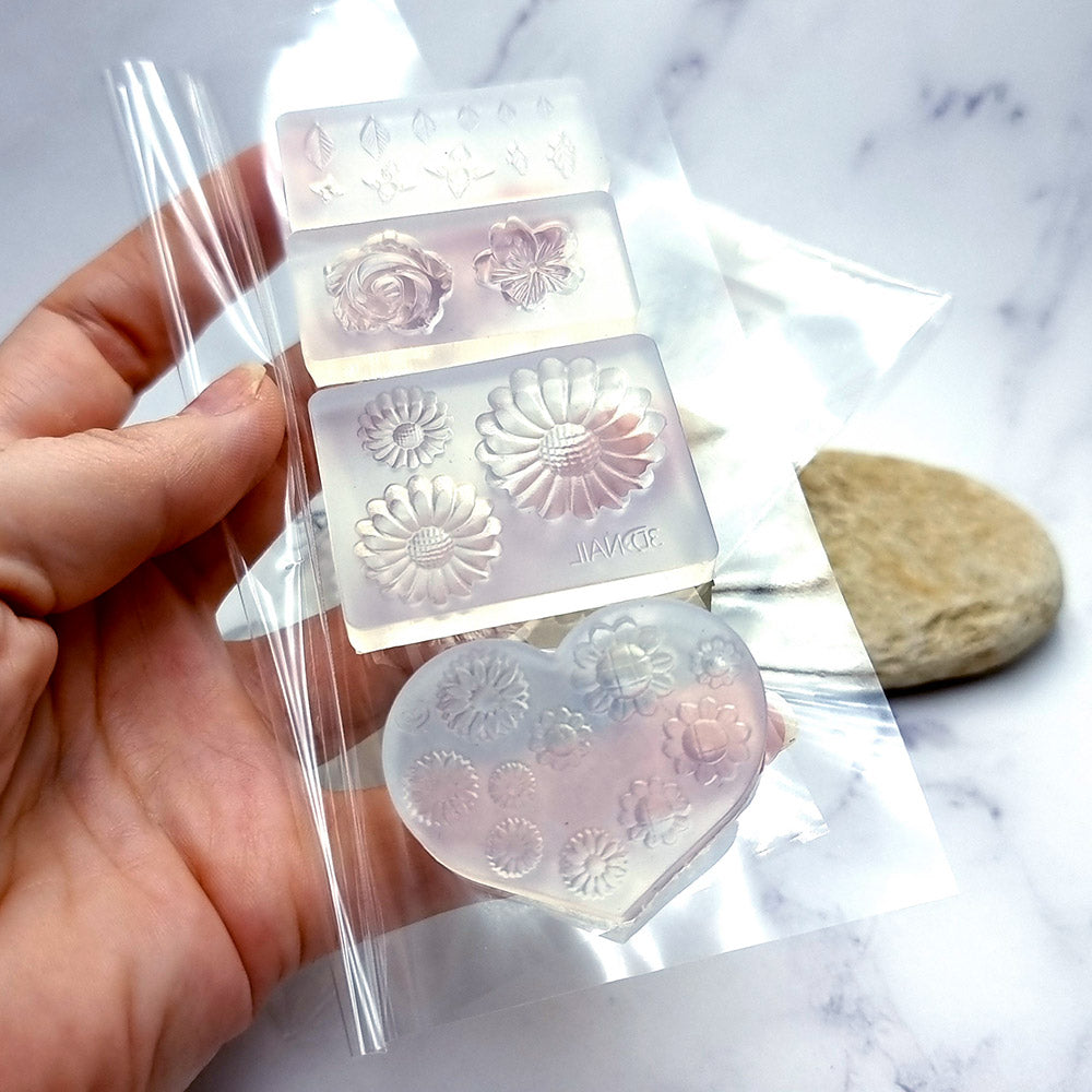 Flowers and Leafs silicone mold for polymer clay