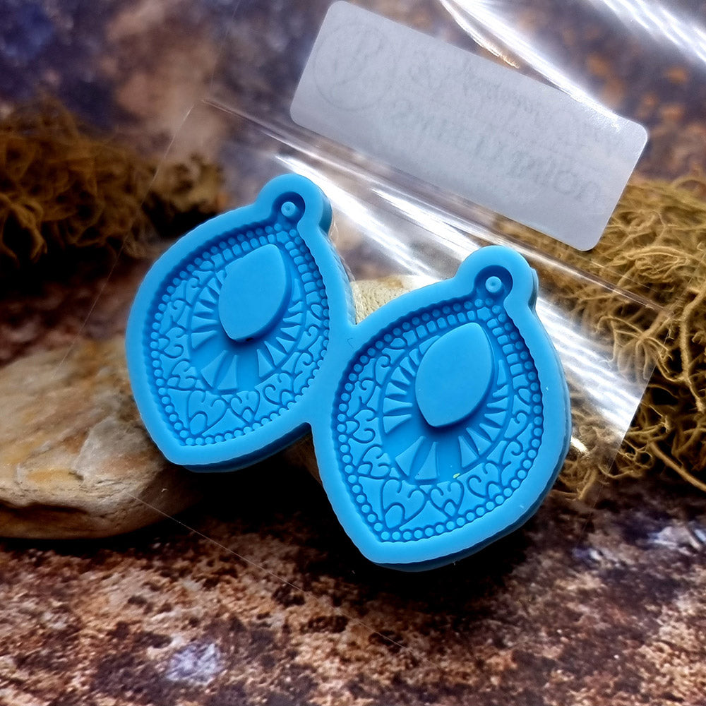Earring shape silicone mold for polymer clay