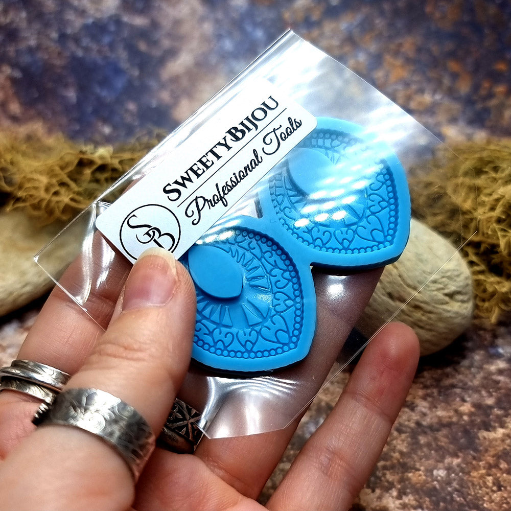Earring shape silicone mold for polymer clay