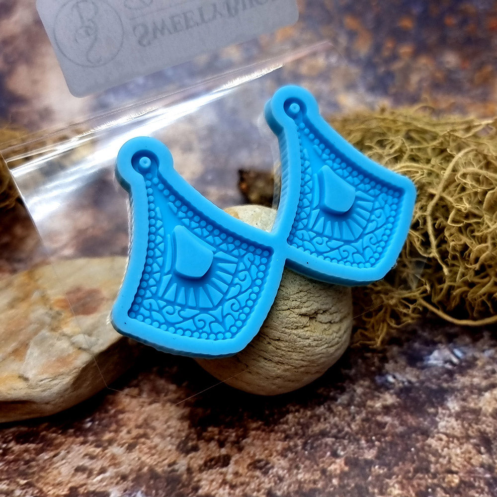 Earring shape silicone mold for polymer clay