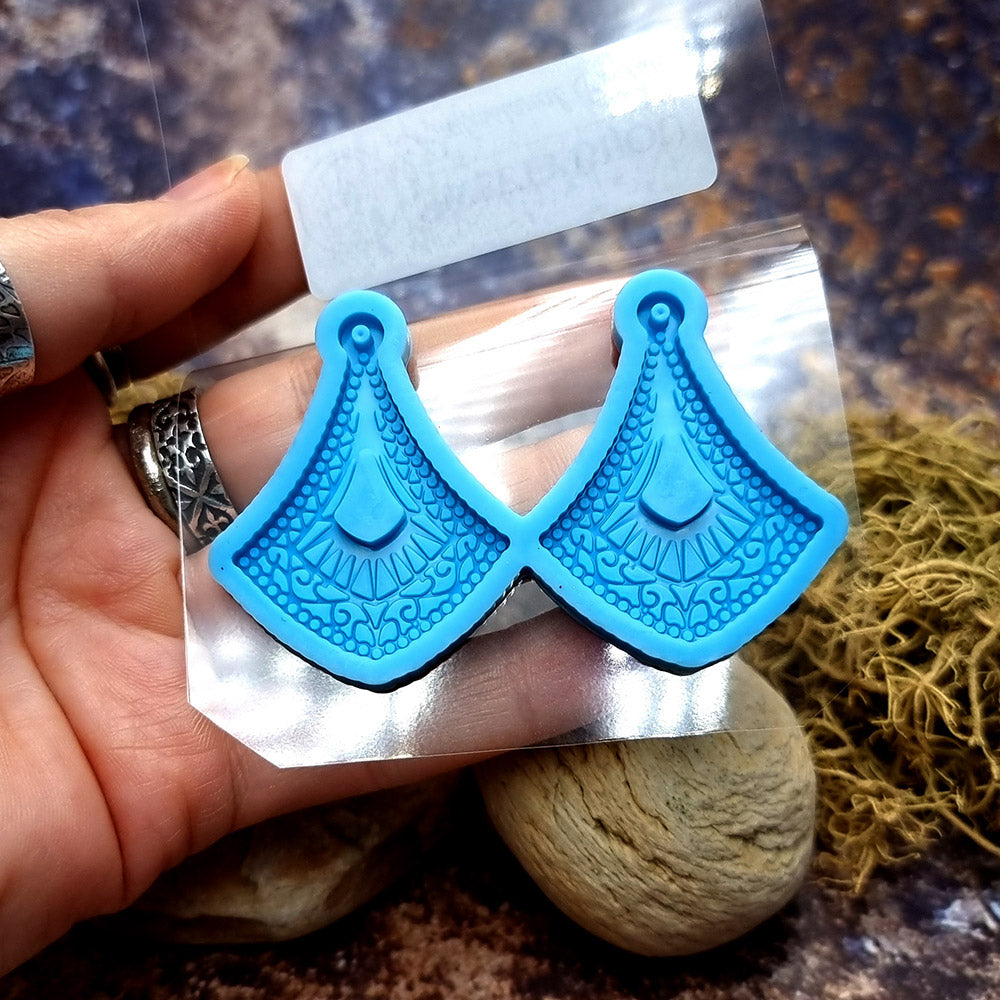 Earring shape silicone mold for polymer clay