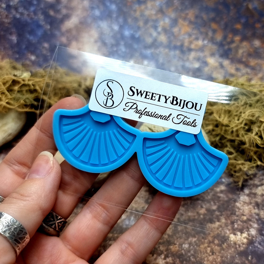 Earring shape silicone mold for polymer clay