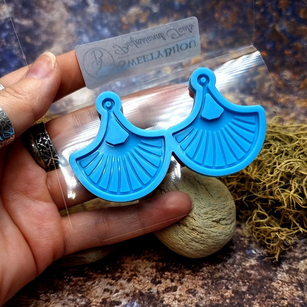 Earring shape silicone mold for polymer clay