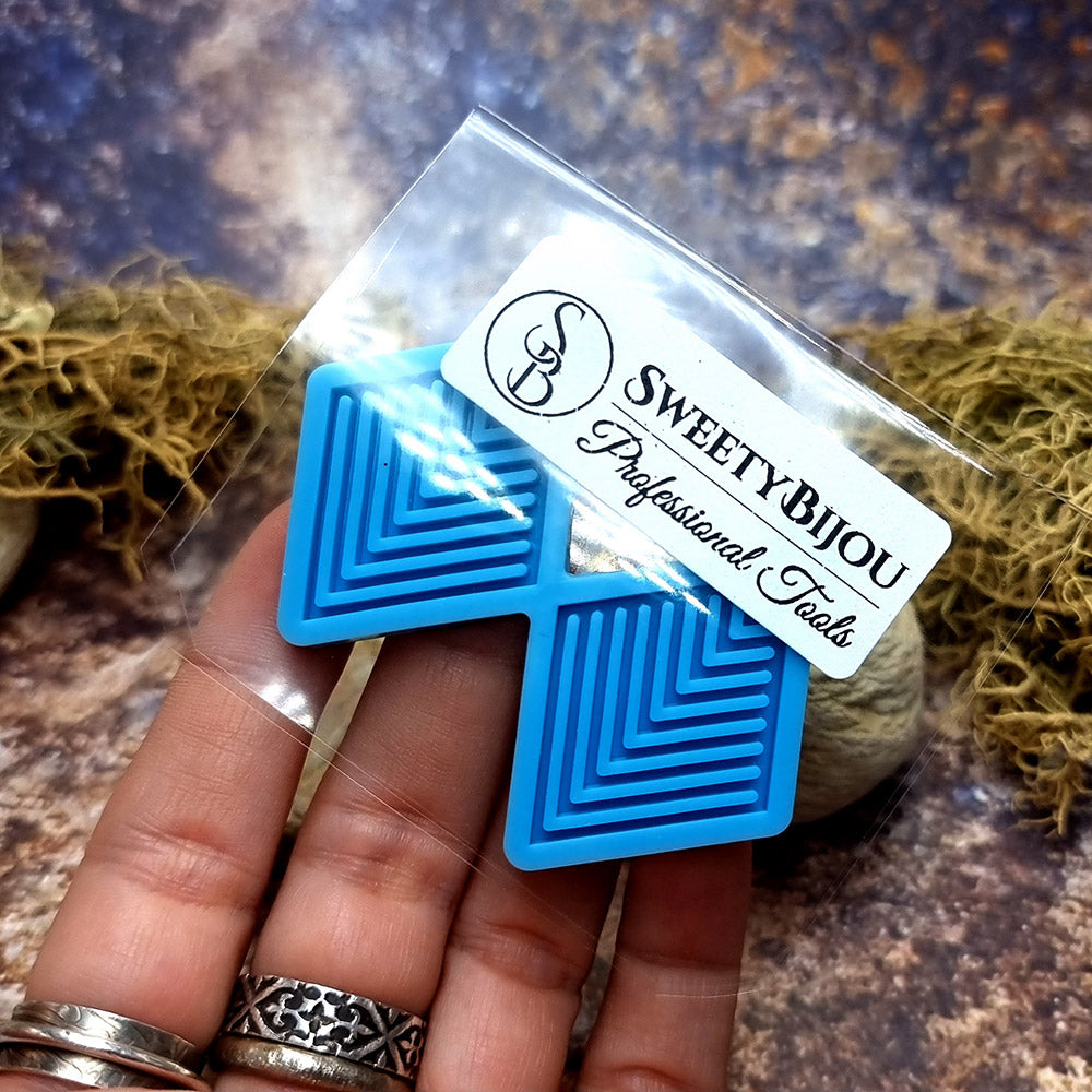 Earring shape silicone mold for polymer clay