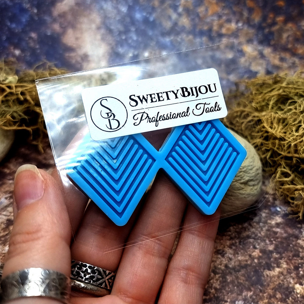 Earring shape silicone mold for polymer clay