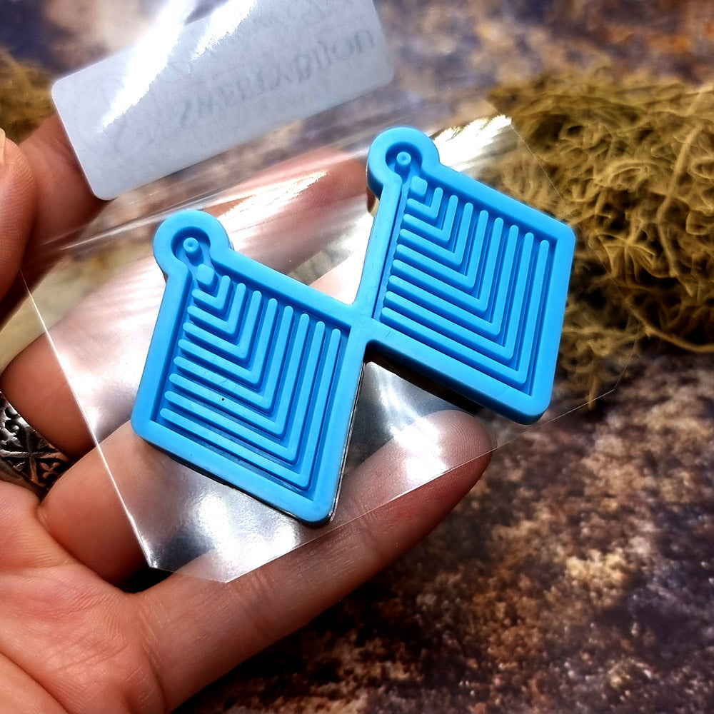 Earring shape silicone mold for polymer clay