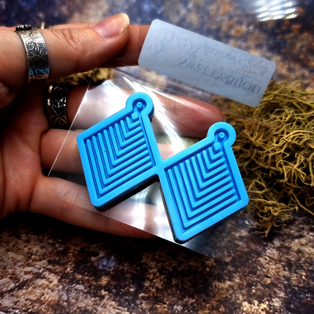 Earring shape silicone mold for polymer clay