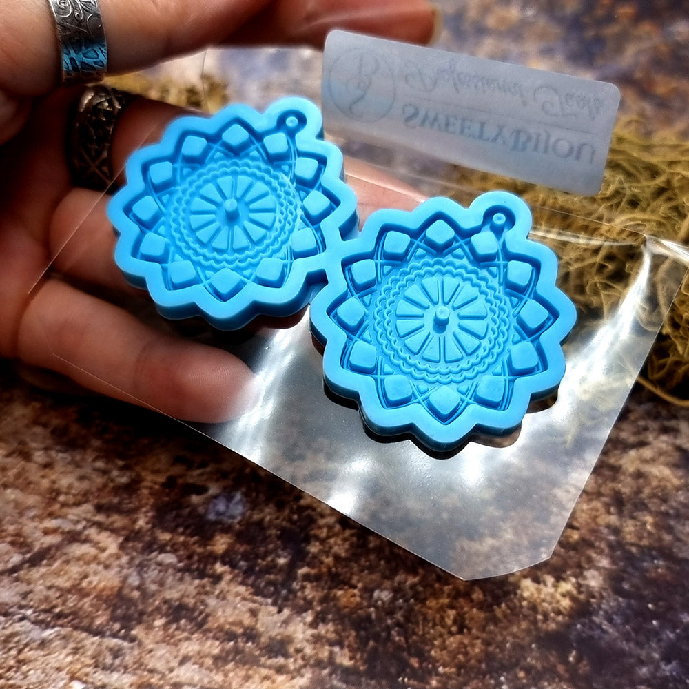 Earring shape silicone mold for polymer clay
