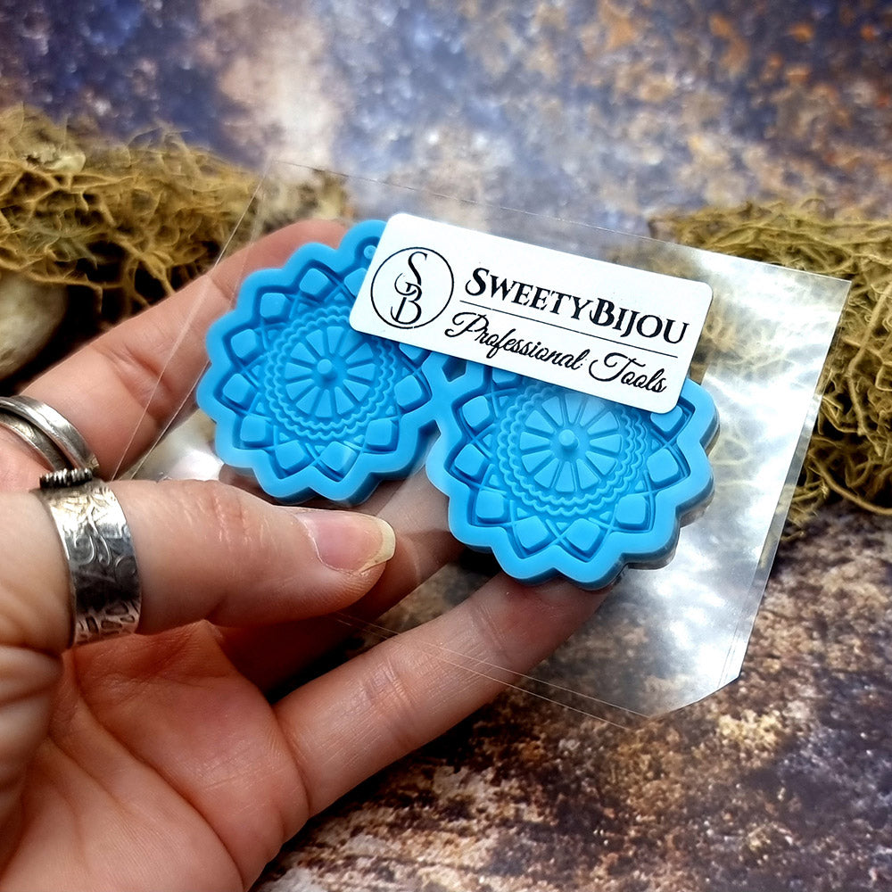 Earring shape silicone mold for polymer clay