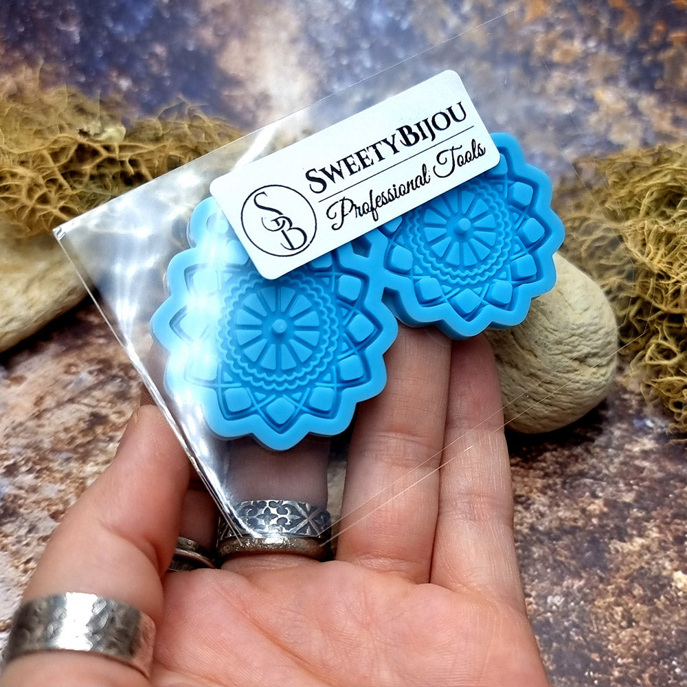 Earring shape silicone mold for polymer clay