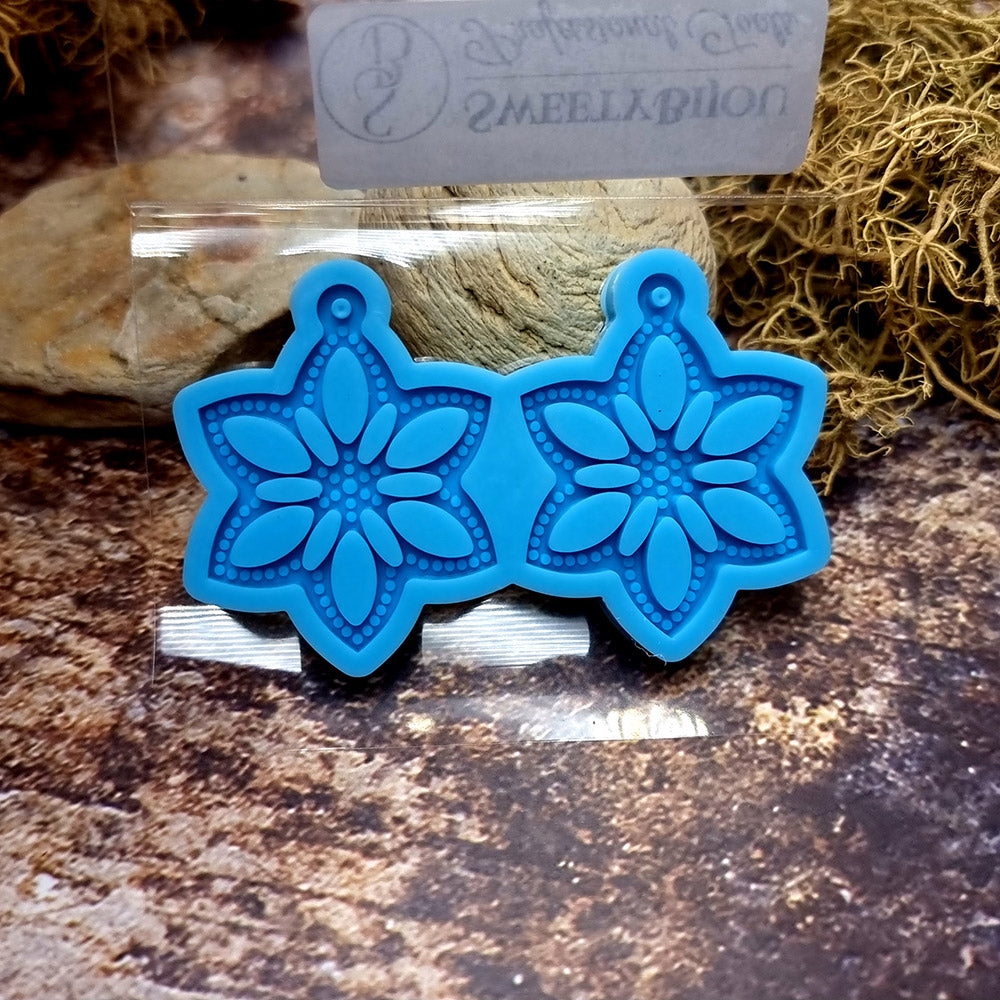 Earring shape silicone mold for polymer clay