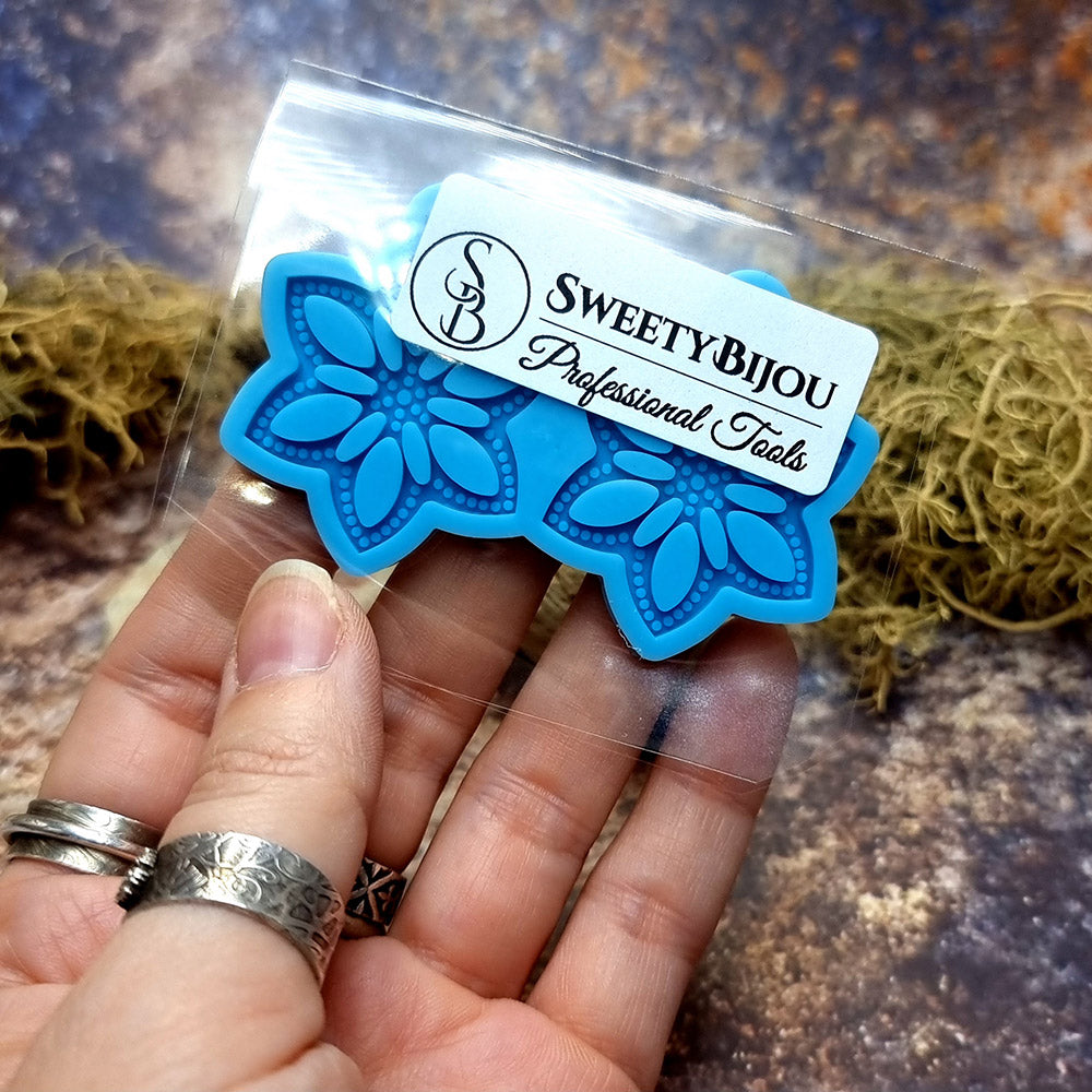 Earring shape silicone mold for polymer clay