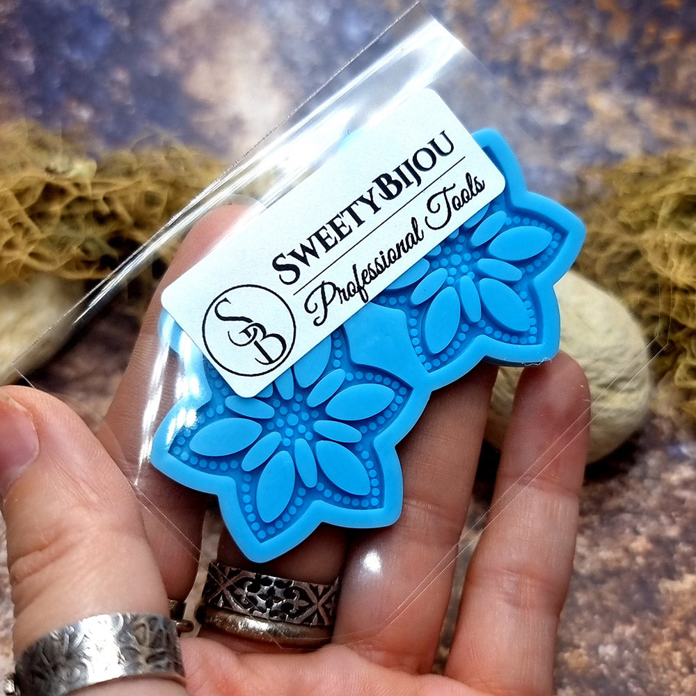 Earring shape silicone mold for polymer clay