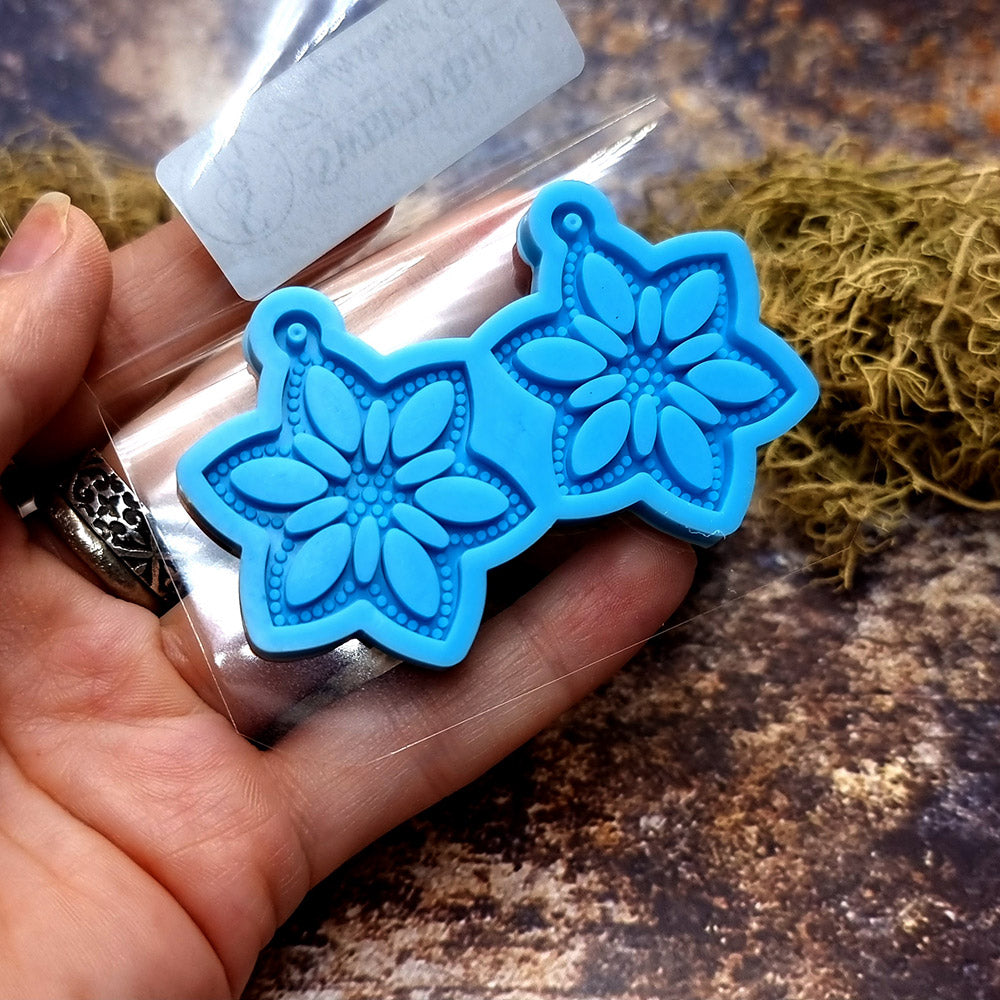 Earring shape silicone mold for polymer clay