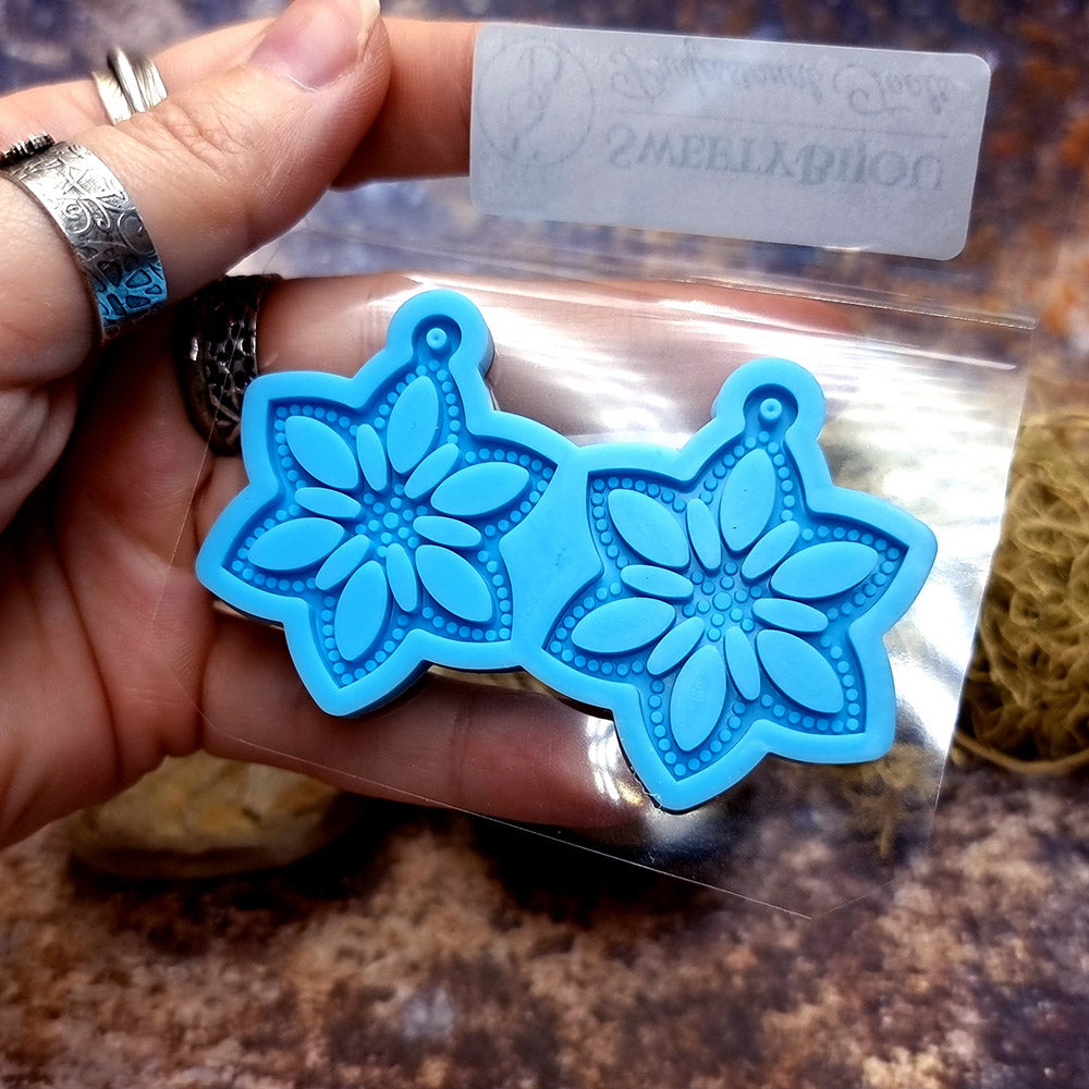 Earring shape silicone mold for polymer clay