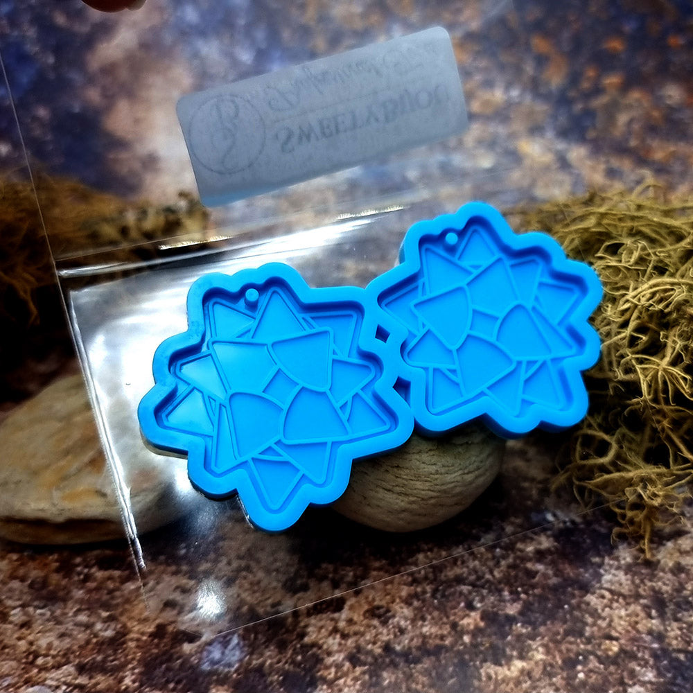 Earring shape silicone mold for polymer clay
