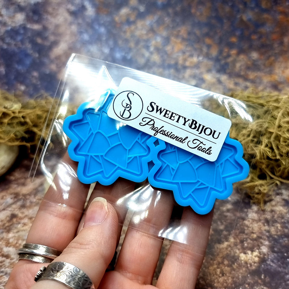 Earring shape silicone mold for polymer clay