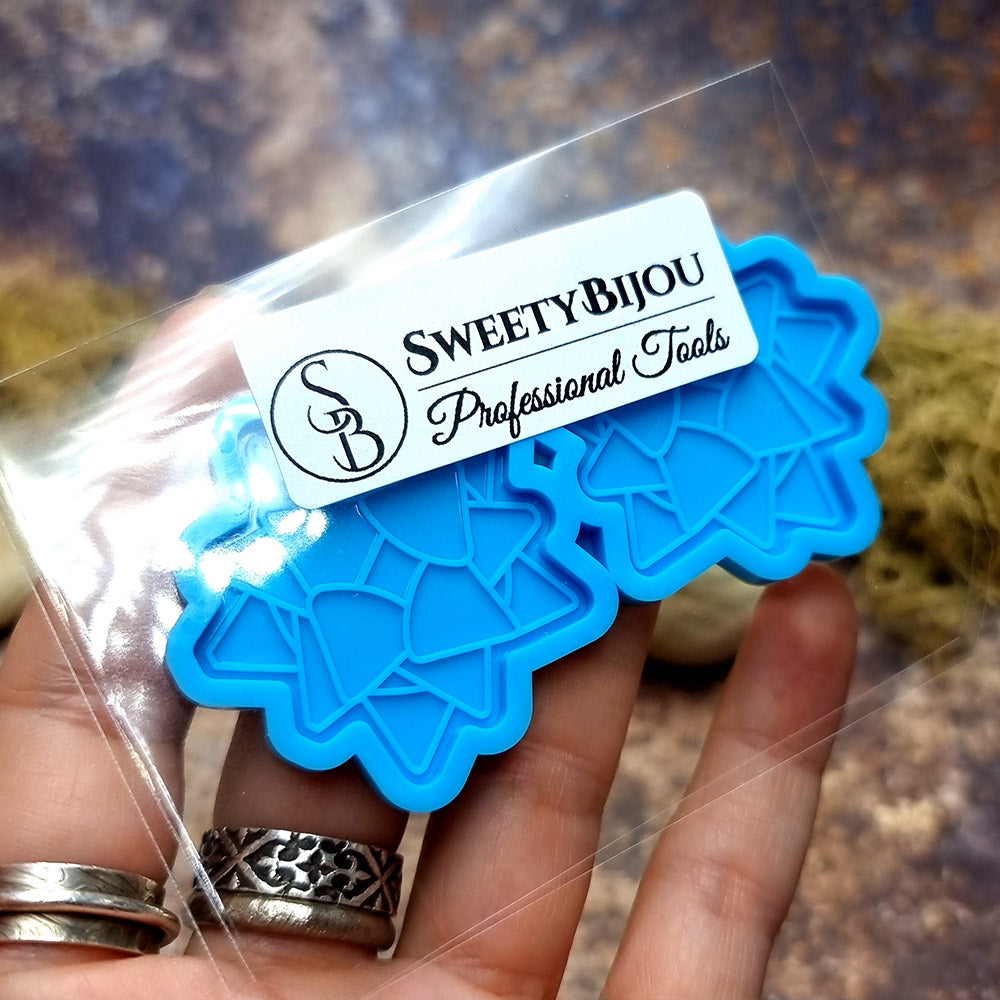 Earring shape silicone mold for polymer clay