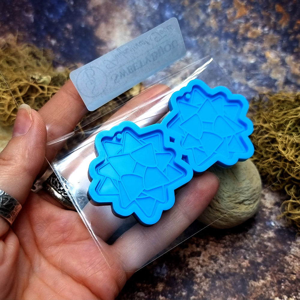 Earring shape silicone mold for polymer clay