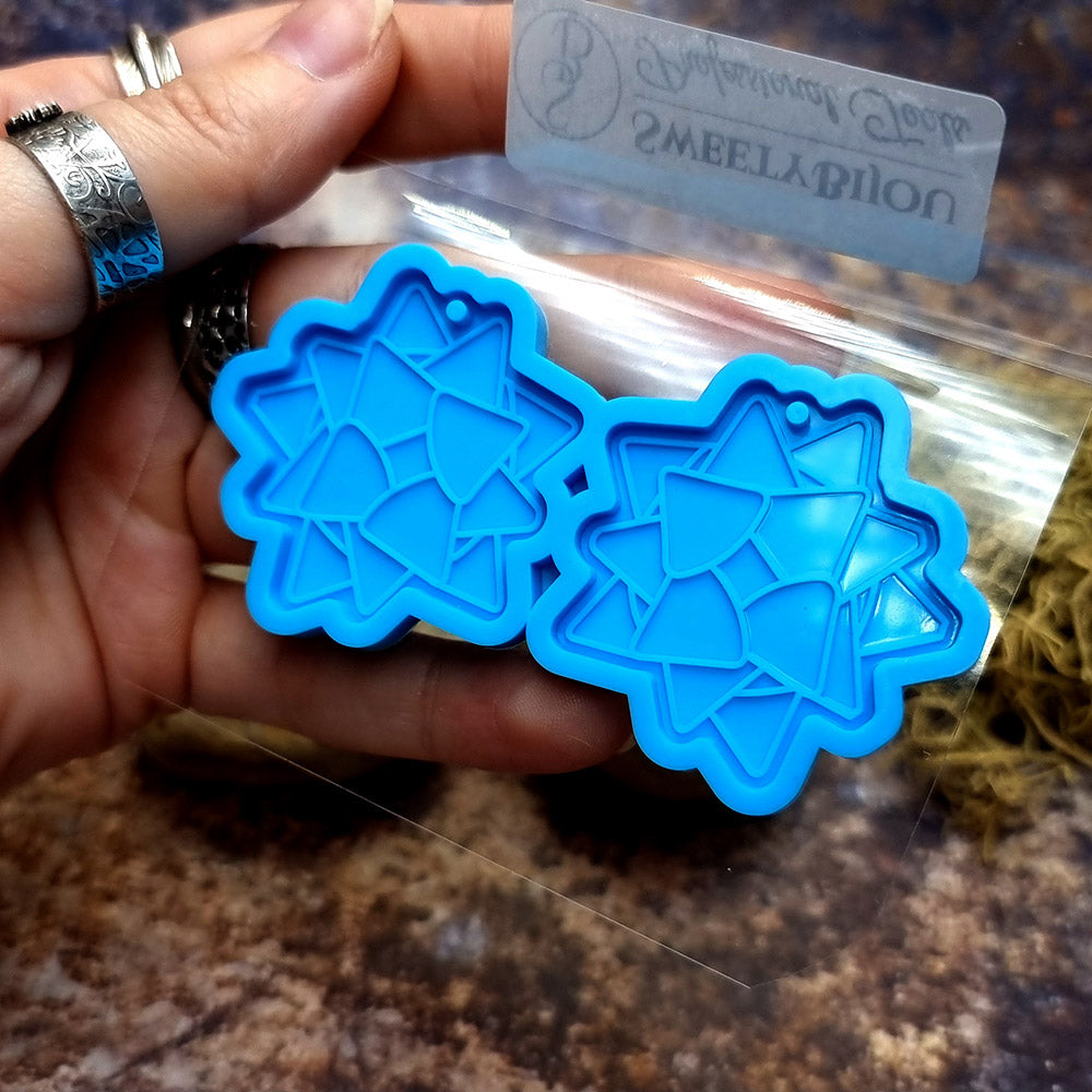 Earring shape silicone mold for polymer clay