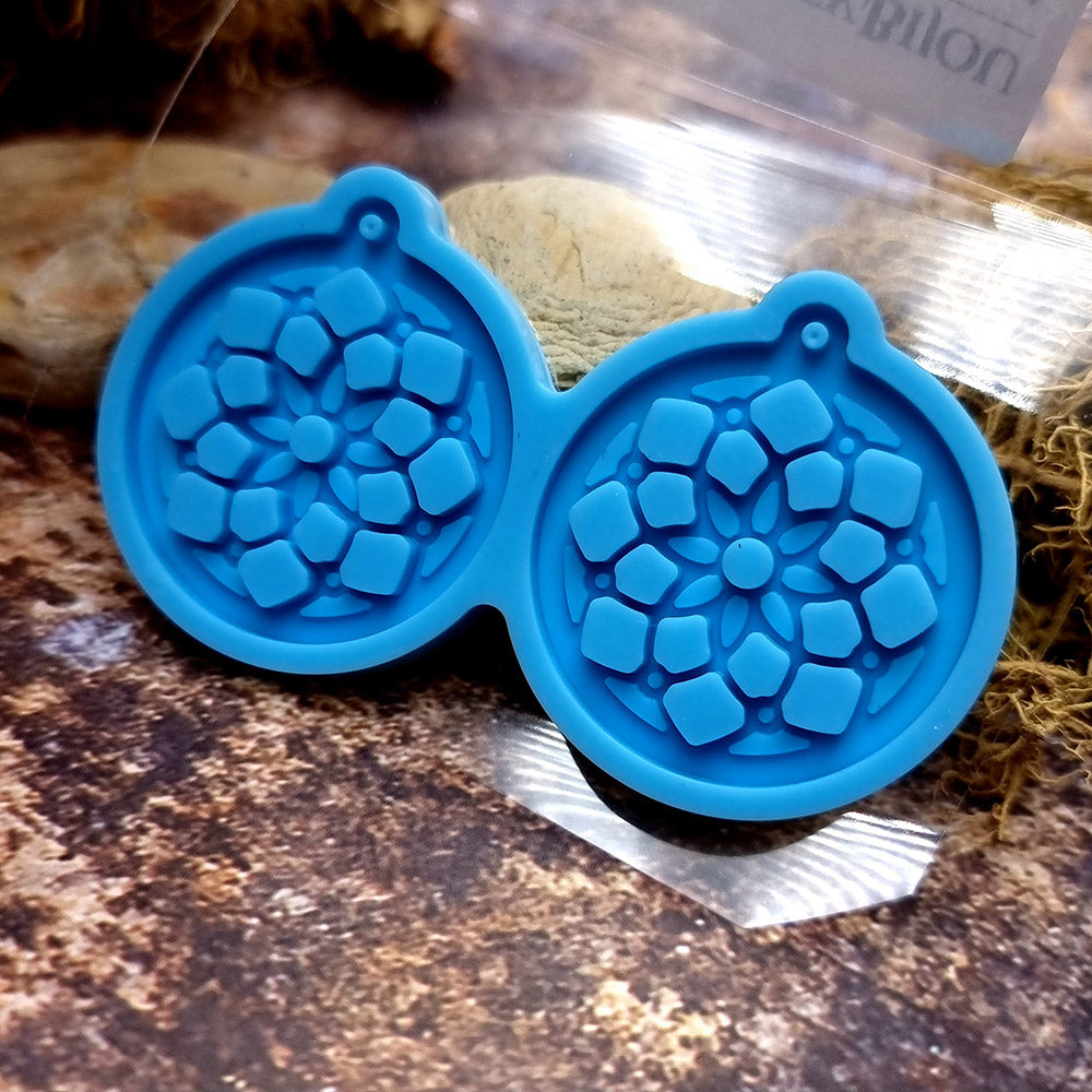 Earring shape silicone mold for polymer clay