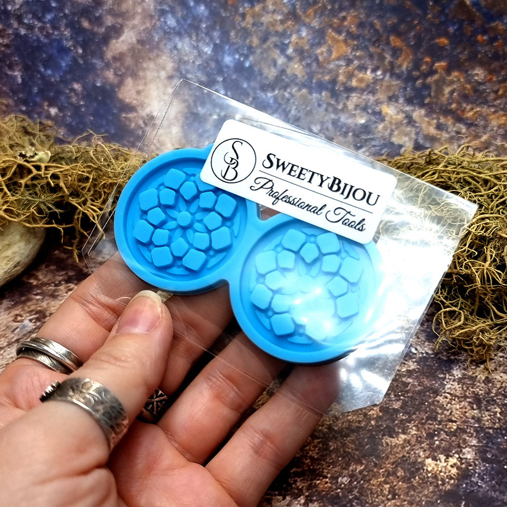 Earring shape silicone mold for polymer clay