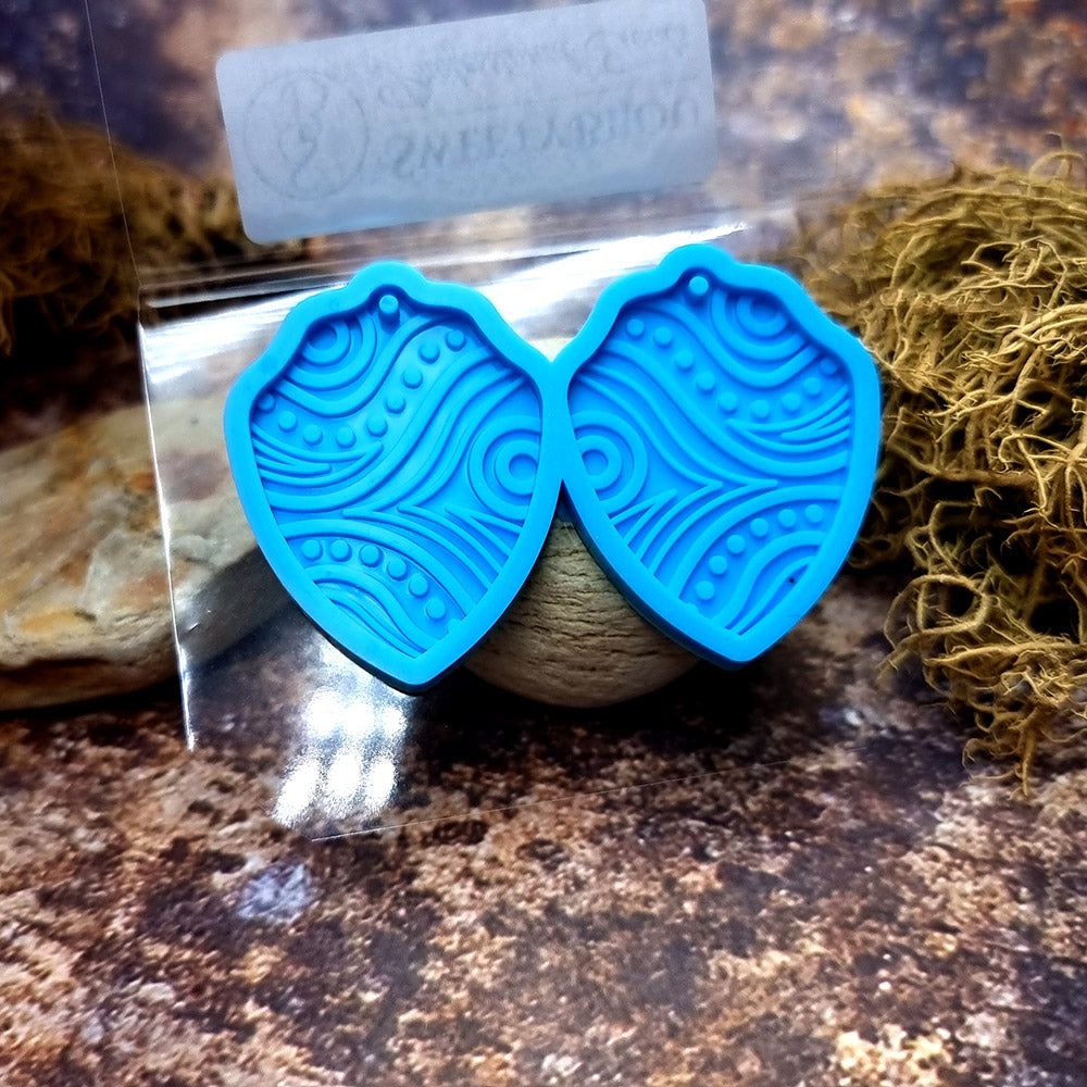 Earring shape silicone mold for polymer clay