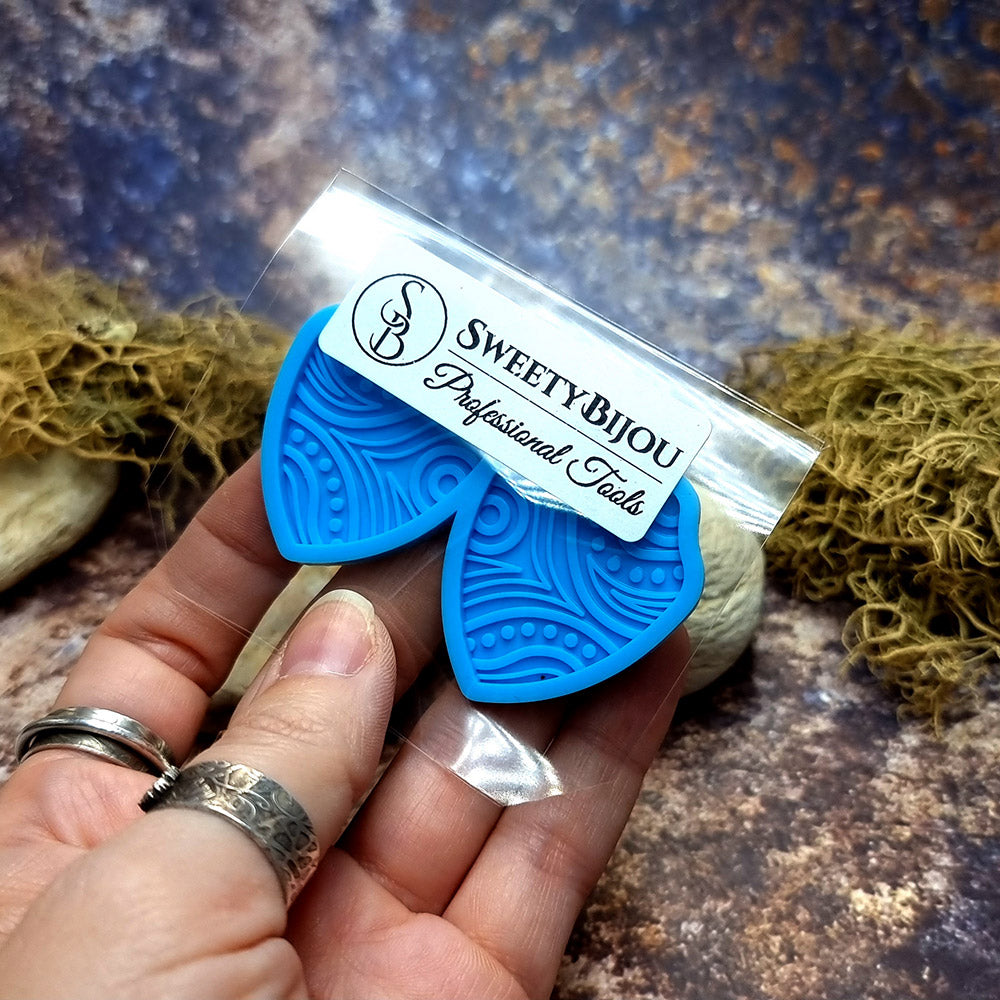 Earring shape silicone mold for polymer clay