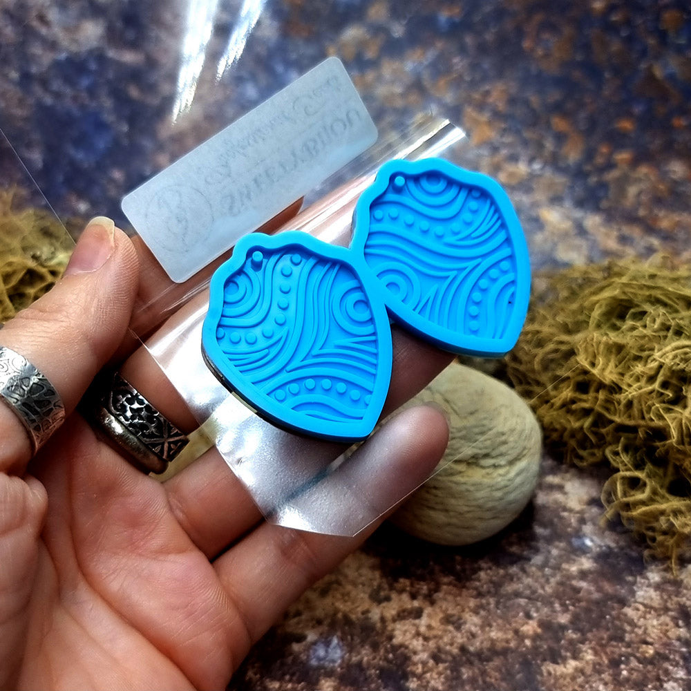 Earring shape silicone mold for polymer clay