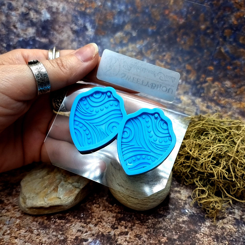 Earring shape silicone mold for polymer clay