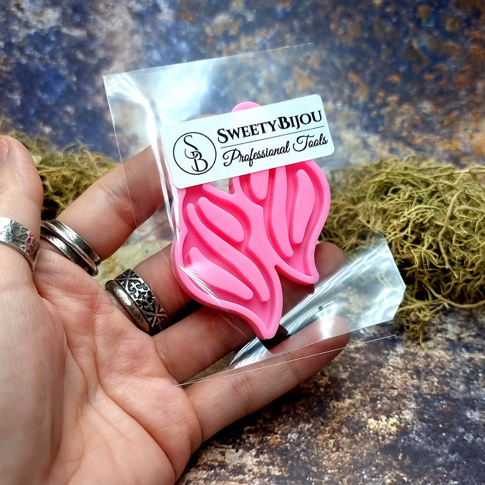 Earring shape silicone mold for polymer clay