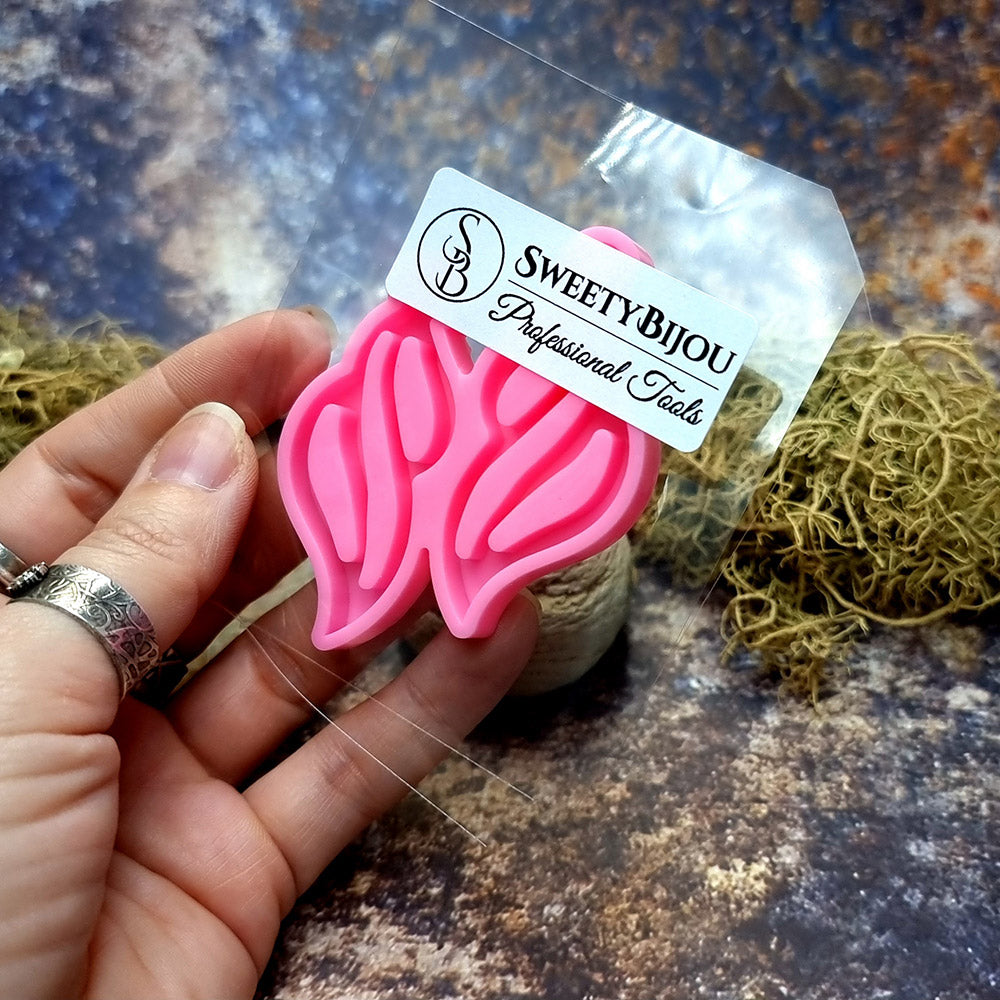 Earring shape silicone mold for polymer clay