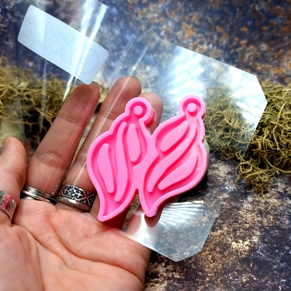 Earring shape silicone mold for polymer clay