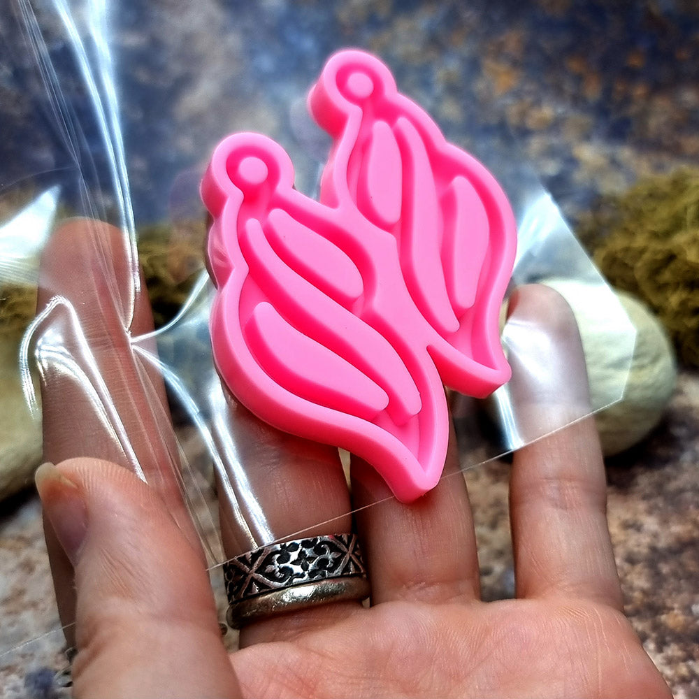 Earring shape silicone mold for polymer clay