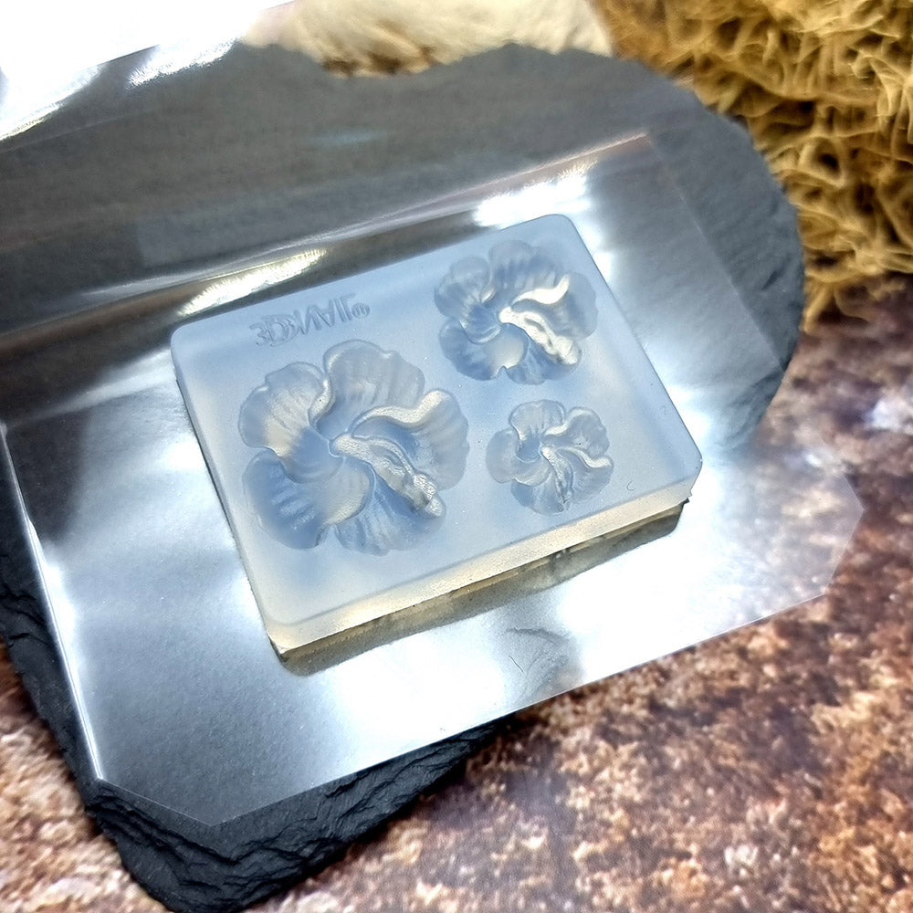 Hibiscus Flowers silicone mold for polymer clay