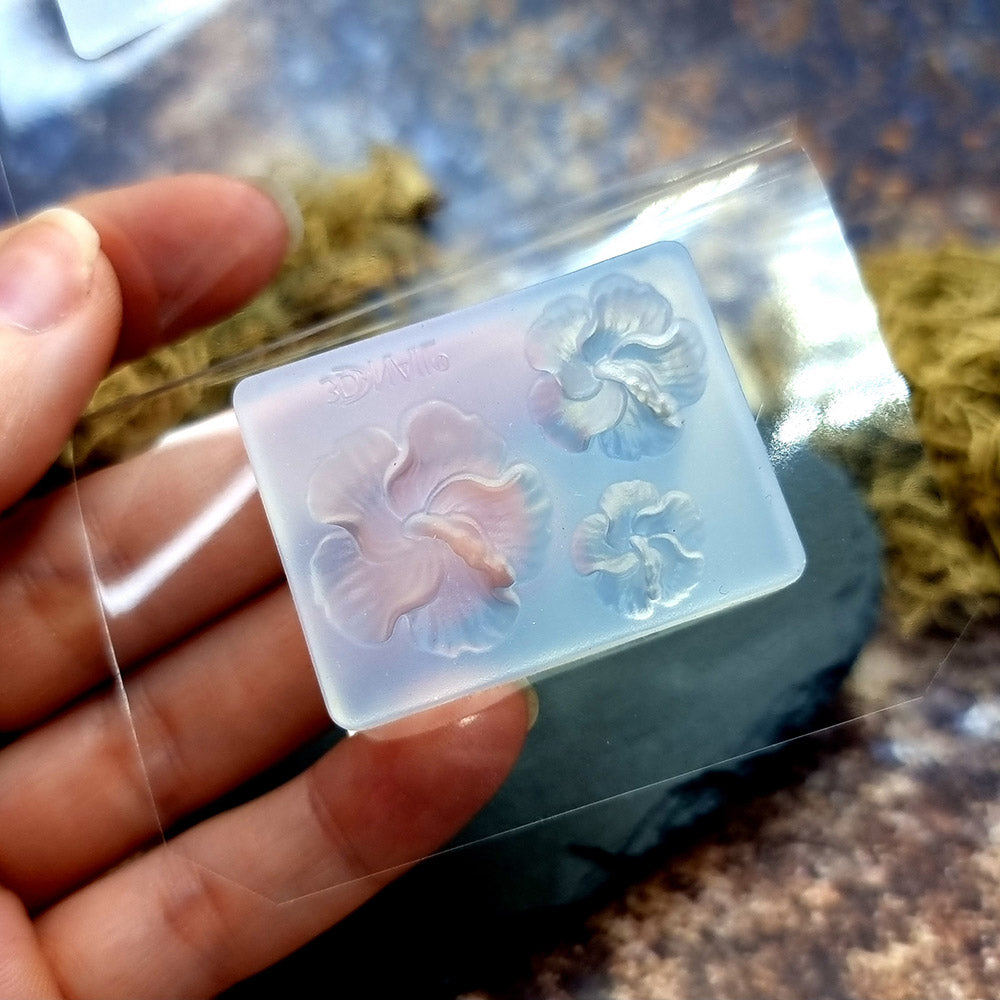 Hibiscus Flowers silicone mold for polymer clay