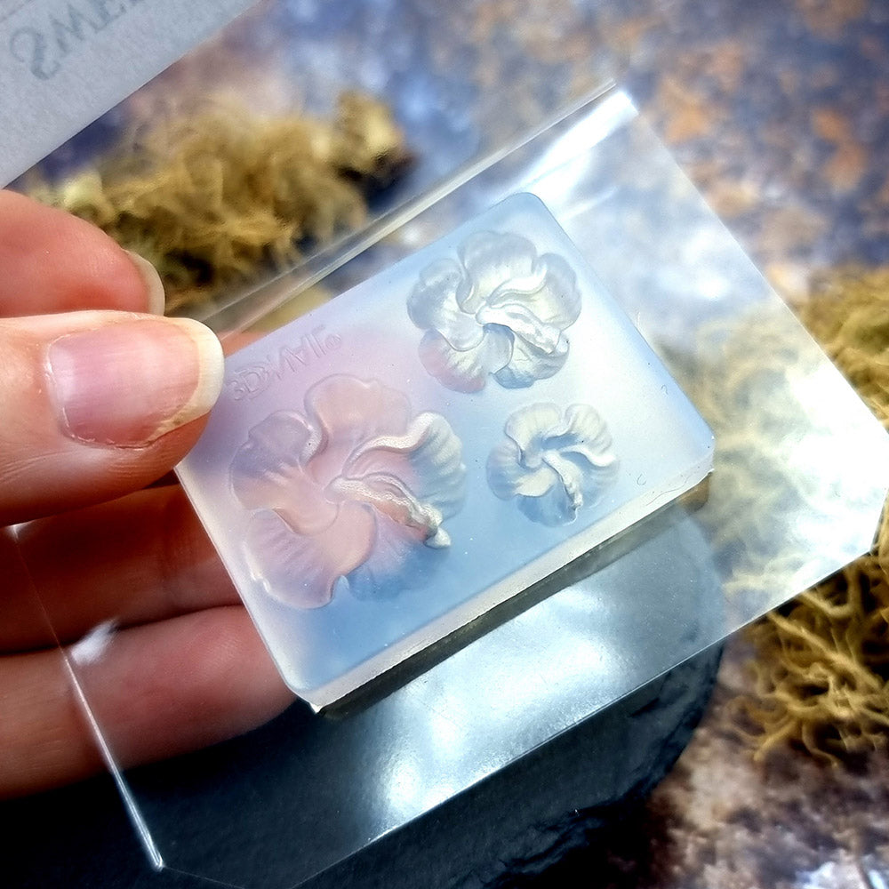 Hibiscus Flowers silicone mold for polymer clay