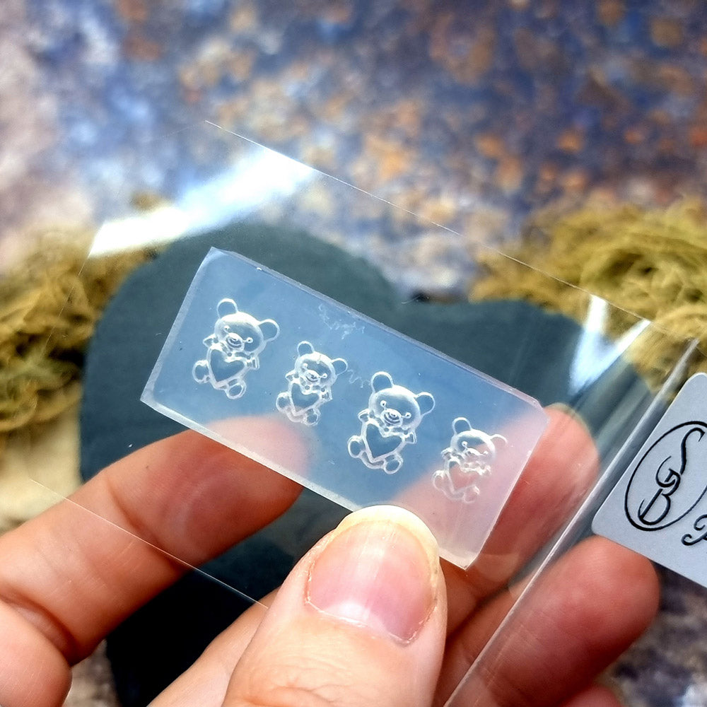 Bears Love silicone mold for polymer clay