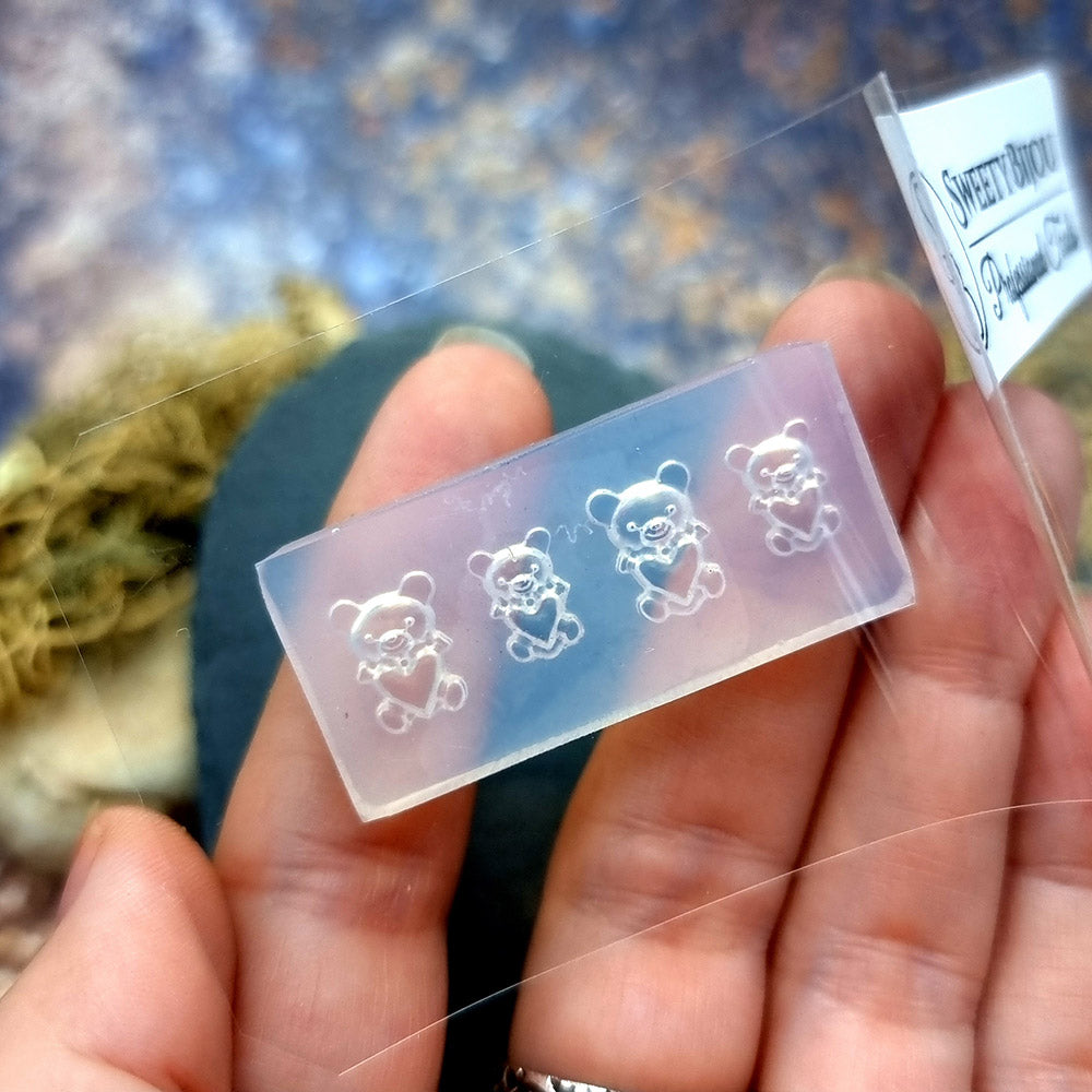 Bears Love silicone mold for polymer clay